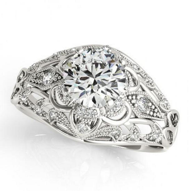 Picture of Harry Chad Enterprises 10813 1.25 CT Vintage Style Diamond Ring with Accents&#44; 14K White Gold - Size 6.5