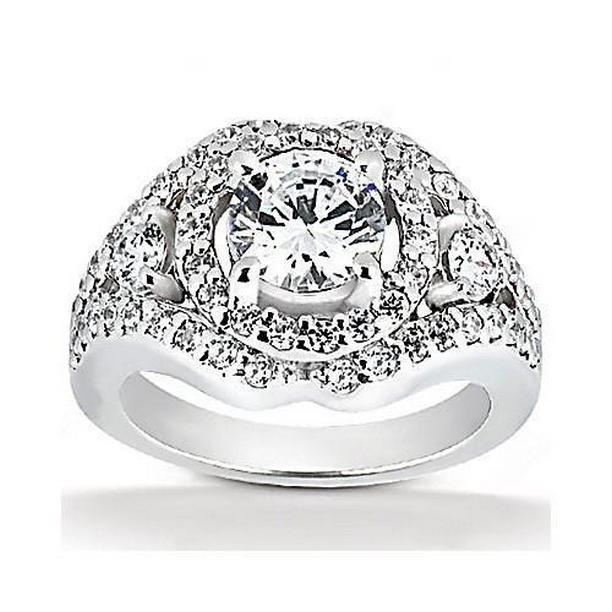 1093 2.72 CT Big White Gold Anniversary Diamond Ring, Size 6.5