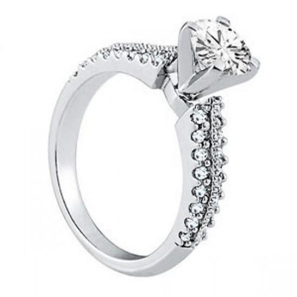 Picture of Harry Chad Enterprises 11002 Solitaire with Accents 1.05 CT Diamonds Engagement Fancy Ring, Size 6.5