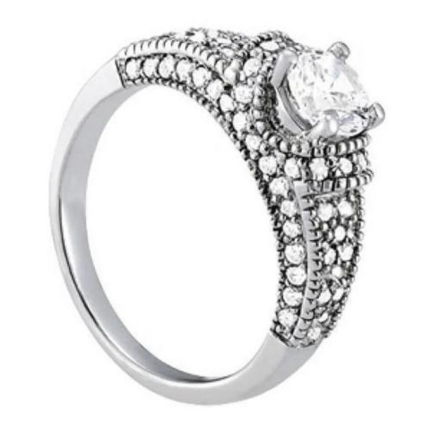 Picture of Harry Chad Enterprises 11022 Sparkling 1.50 CT Round Diamond Engagement Ring&#44; 14K White Gold - Size 6.5