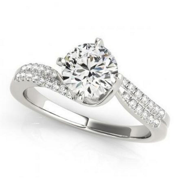 Picture of Harry Chad Enterprises 11072 1.35 CT Round Diamond Solitaire Ring with Accents Twisted Shank&#44; Size 6.5