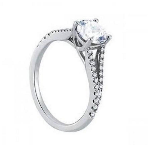 Picture of Harry Chad Enterprises 11114 Solitaire with Accents Round Diamond 1.50 CT Ring&#44; 14K White Gold - Size 6.5