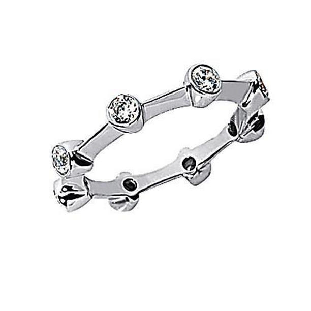 0.80 CT Diamonds Eternity Band Womens Ring, 14K White Gold - Size 6.5