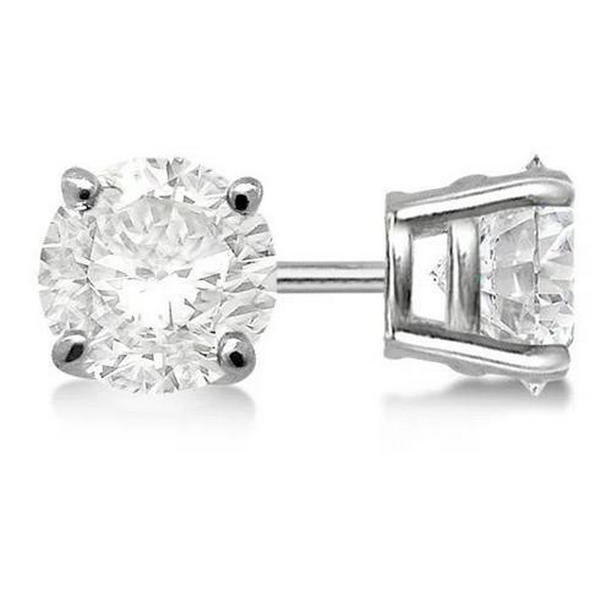 53618 2 CT Round Diamond Ladies Stud Earring, White Gold