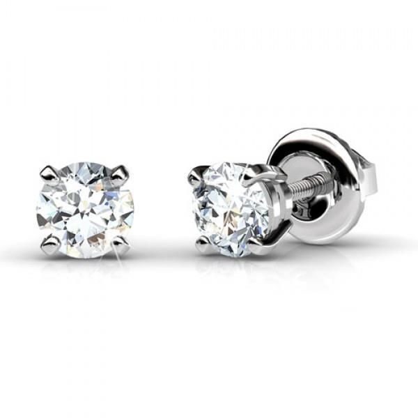 53684 1 CT White Gold Womens Diamond Stud Earring