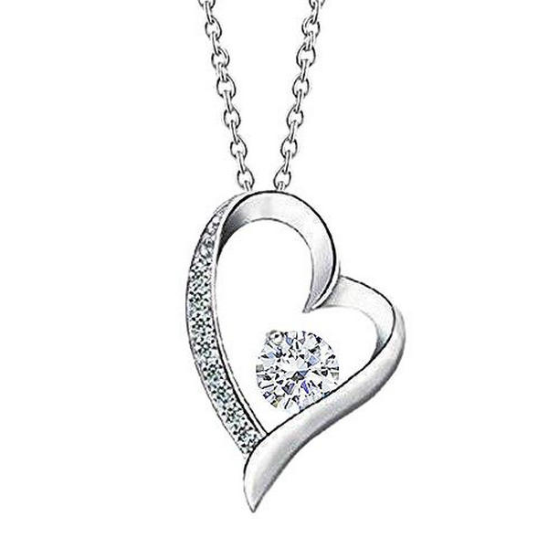 Picture of Harry Chad Enterprises 56232 2 CT Round Diamond Heart White Gold Sparkling Pendant