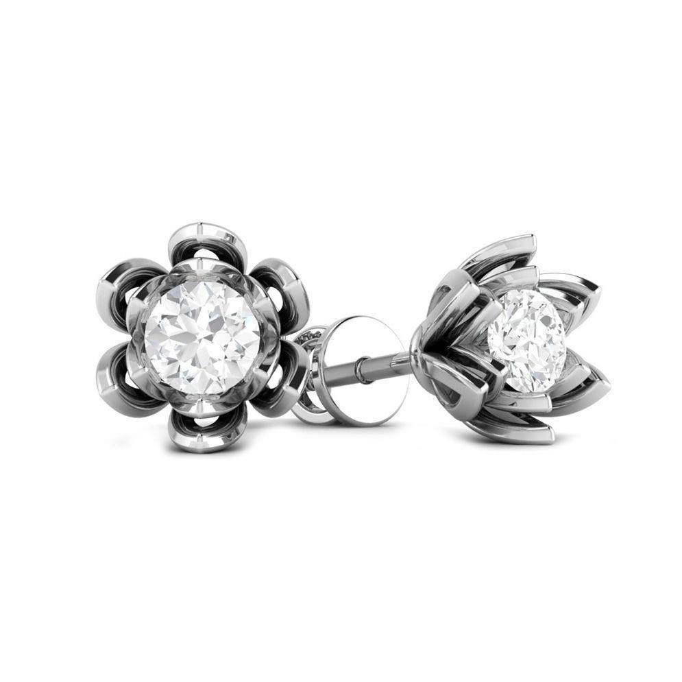 56254 Flower Style 1.50 CT Diamonds Womens Stud Earrings, 14K White Gold -  Harry Chad Enterprises
