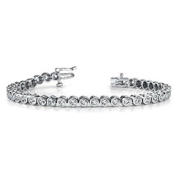 57131 4.80 CT White Gold Round Brilliant Cut Diamond Tennis Bracelet