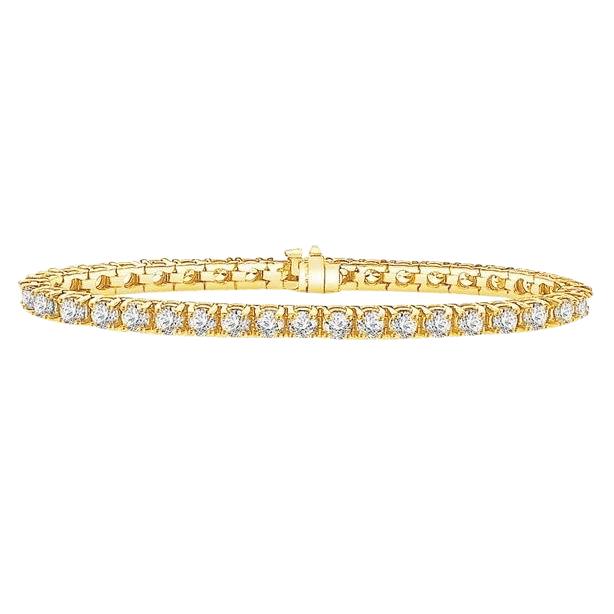 Picture of Harry Chad Enterprises 57137 Brilliant Cut 5.60 CT Prong Set Diamonds Tennis Bracelet&#44; Yellow Gold