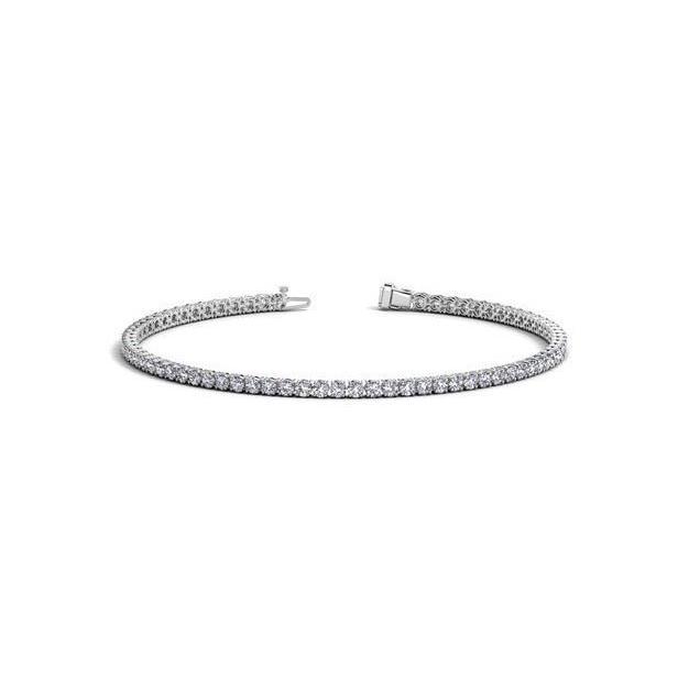 57138 Round Brilliant Cut 3.50 CT Diamonds White Gold Tennis Bracelet