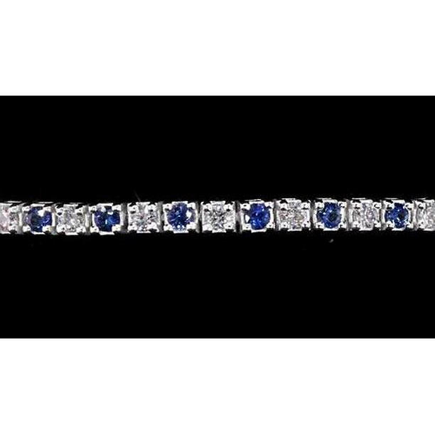 Picture of Harry Chad Enterprises 57153 4 CT Diamond Womens Ceylon Blue Sapphire Tennis Bracelet