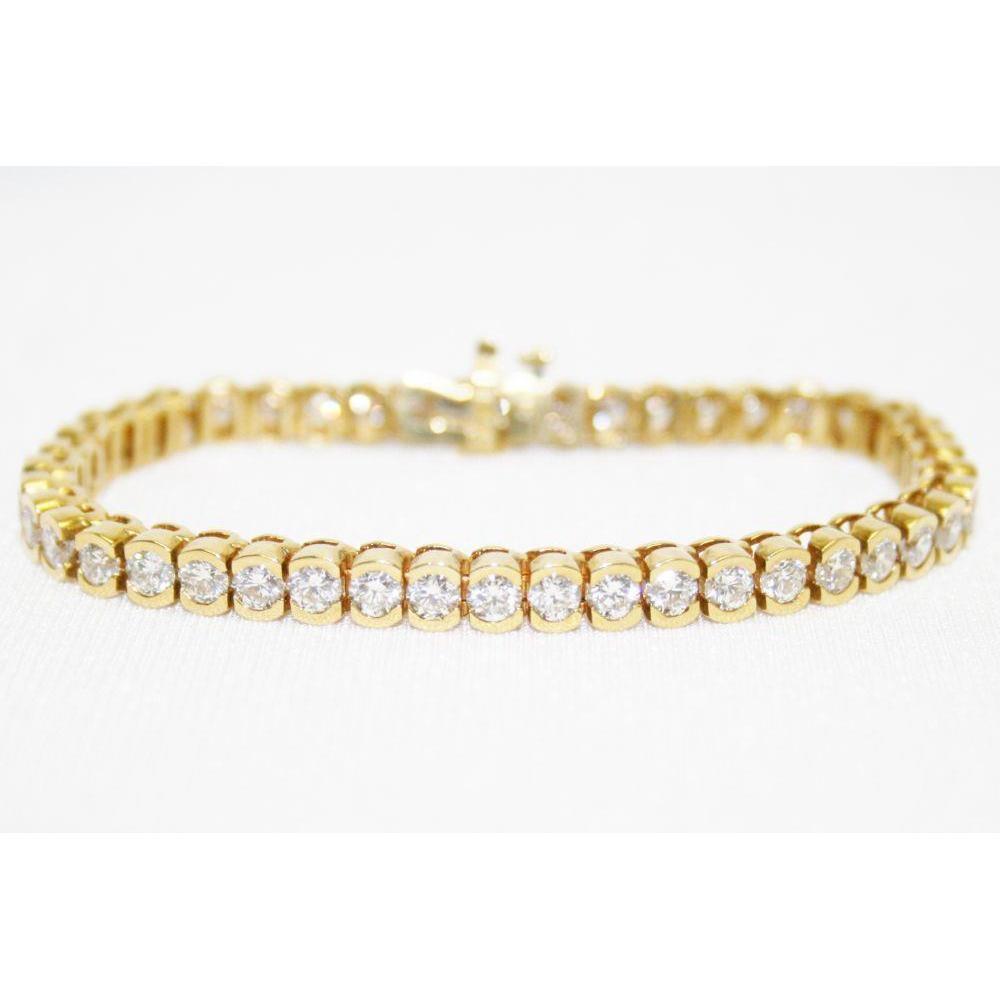 Picture of Harry Chad Enterprises 57199 14K Yellow Gold Ladies Round Diamond 9 CT Tennis Bracelet
