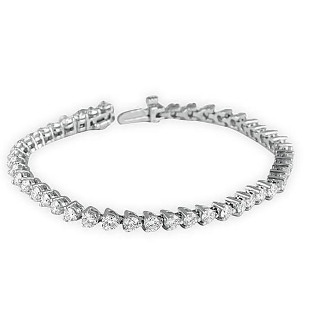 57201 Round Cut 5.40 CT Prong Set Diamonds Tennis Bracelet, White Gold