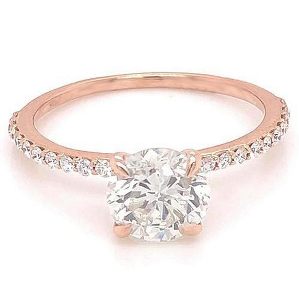 Picture of Harry Chad Enterprises 58183 1.50 CT Diamond Engagement Ring with Accents, 14K Rose Gold - Size 6.5