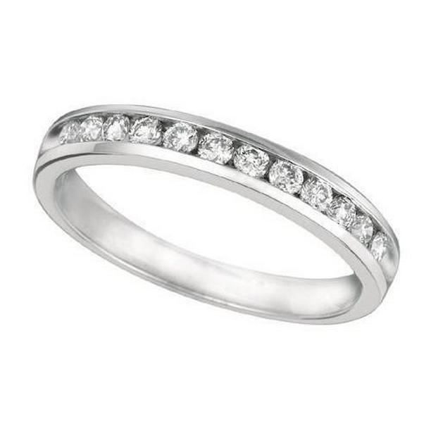 5831 Channel Setting 0.37 CT Diamond Engagement Half Eternity Band, Size 6.5