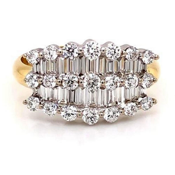 58463 3 CT 14K Yellow Gold Diamond Baguette Band, Size 6.5