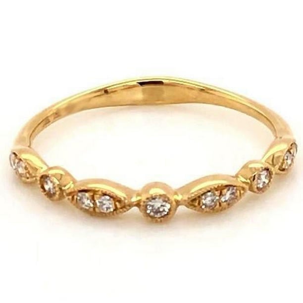 0.50 CT Pave Setting Fine Anniversary Wedding Band, Size 6.5