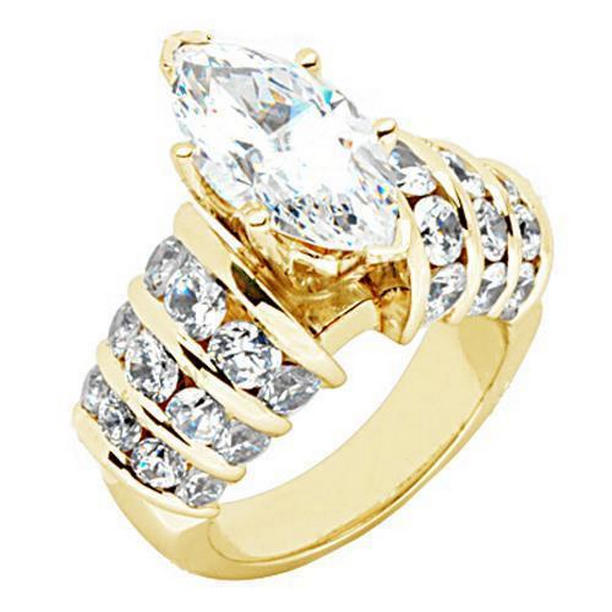 2.5 CT Diamonds Marquise Diamonds Engagement Ring, Yellow Gold - Size 6.5
