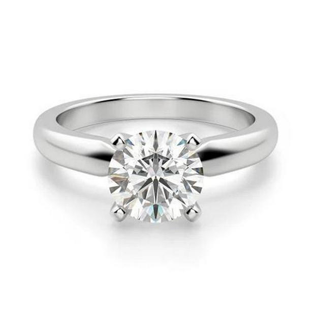 1.25 CT Solitaire Round Cut Diamond Wedding Ring, White Gold - Size 6.5