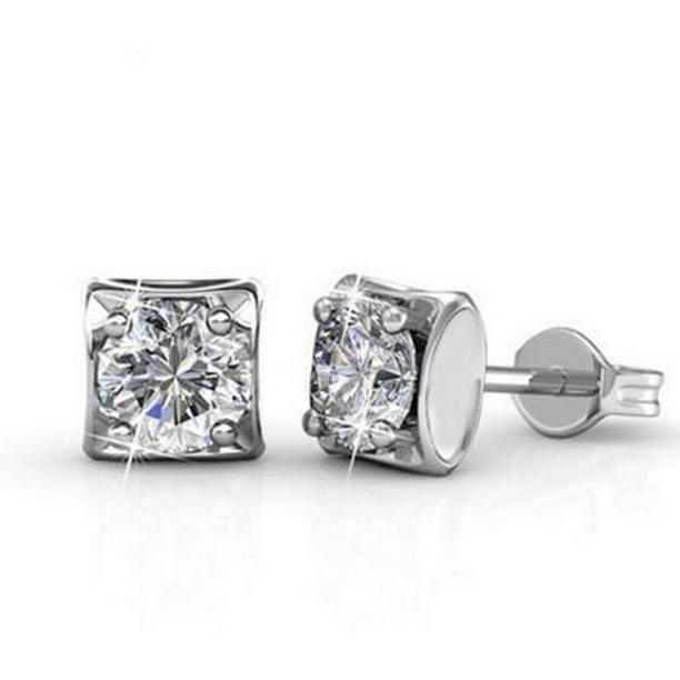 62532 Gorgeous 2 CT Diamonds Stud Earrings, 14K White Gold