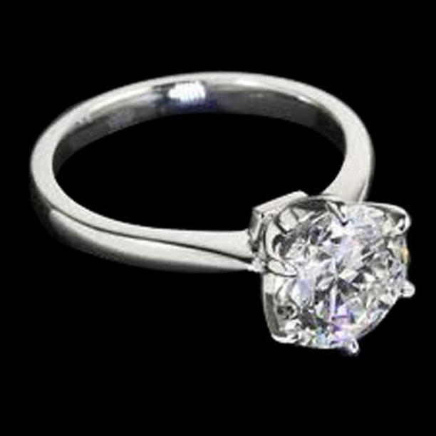 62534 Round 1.25 CT Diamond Prong Setting Solitaire Ring, 14K White Gold - Size 6.5