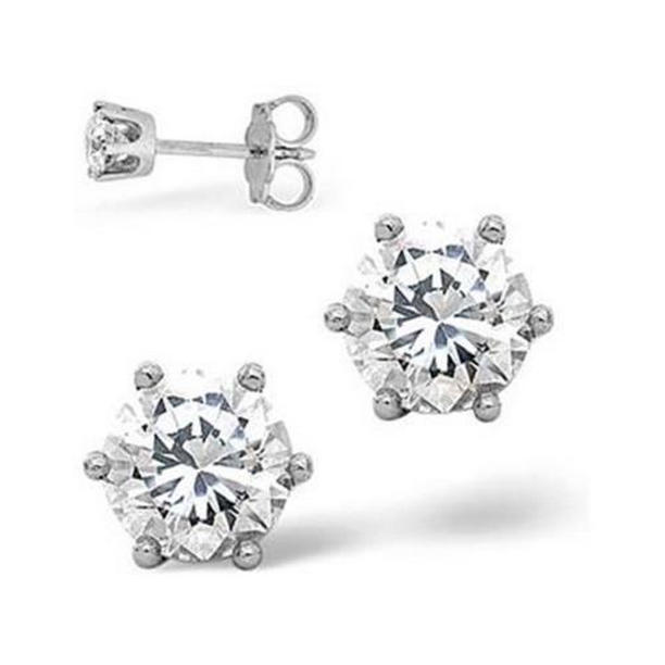 62535 1.20 CT Round Diamonds Platinum Stud Earring