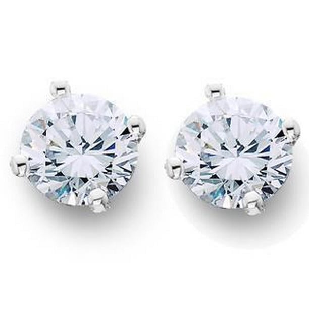 62601 2 CT Round Cut Diamond Stud Womens Earring