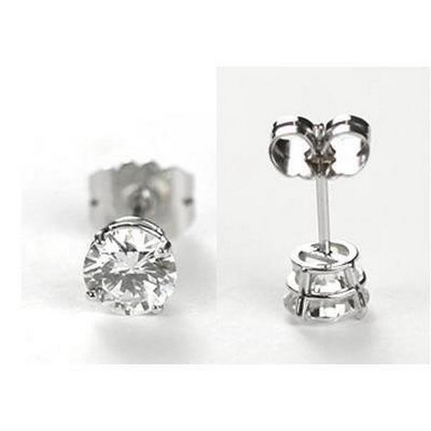 63268 1.70 CT White Gold Round Solitaire Stud Diamond Earring