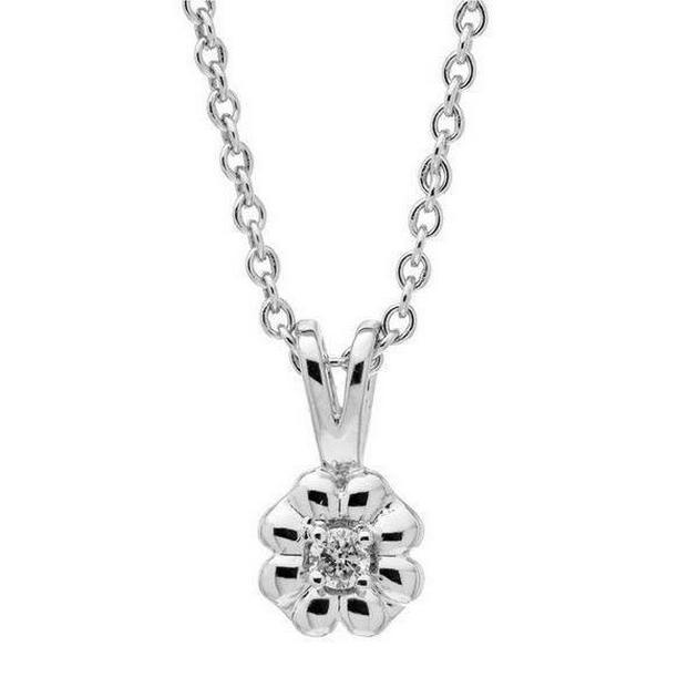 63307 Sparkling 1 CT Round Diamond Pendant Necklace, 14K White Gold