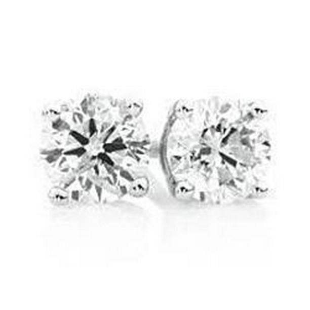 64075 Gorgeous Round Cut Diamond 1.50 CT Solid White Gold Stud Earrings