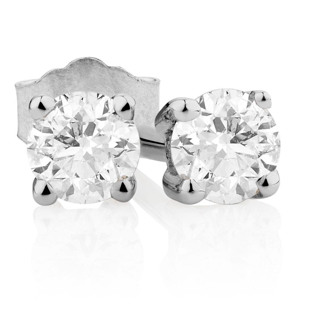 64077 1.60 CT Diamond Stud Womens Earrings, 14K Gold