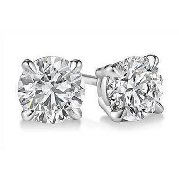 64687 1.70 CT Round Diamond Stud Earrings, White Gold