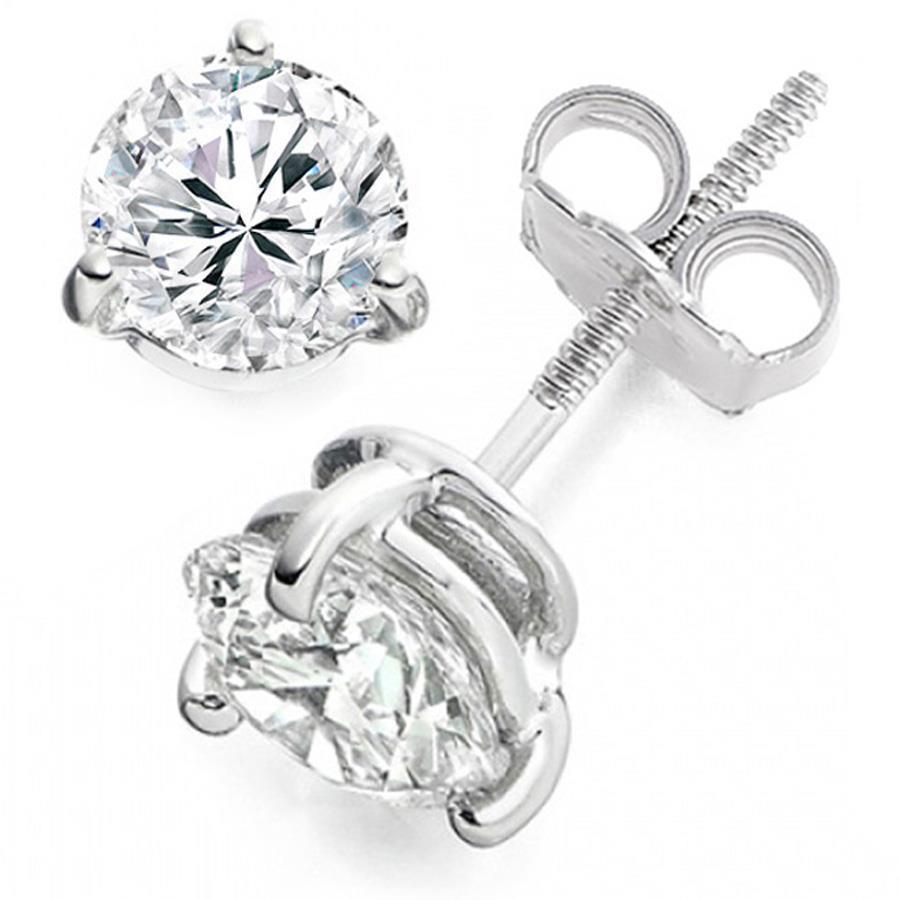 64693 1.70 CT Round Solitaire Diamond Stud Earrings, 14K White Gold