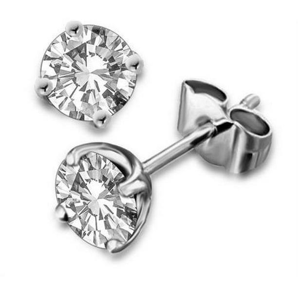 64707 2.40 CT 4 Prong Setting Round Cut White Gold Diamond Stud Earring