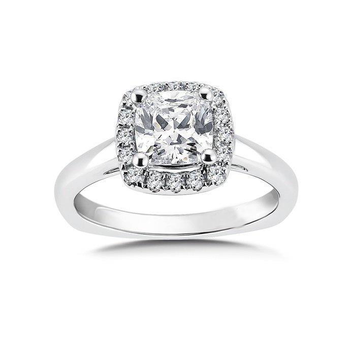 Picture of Harry Chad Enterprises 64742 Cushion & Round 2.40 CT Diamonds Engagement Ring&#44; Size 6.5