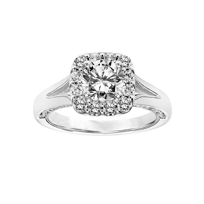 64747 2.70 CT Halo Diamond Wedding Ring, White Gold - Size 6.5