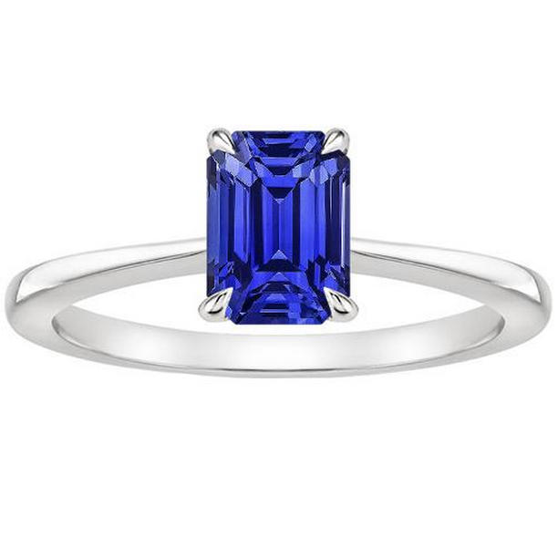 66144 3 CT Womens Emerald Sri Lankan Sapphire Solitaire Ring, Size 6.5