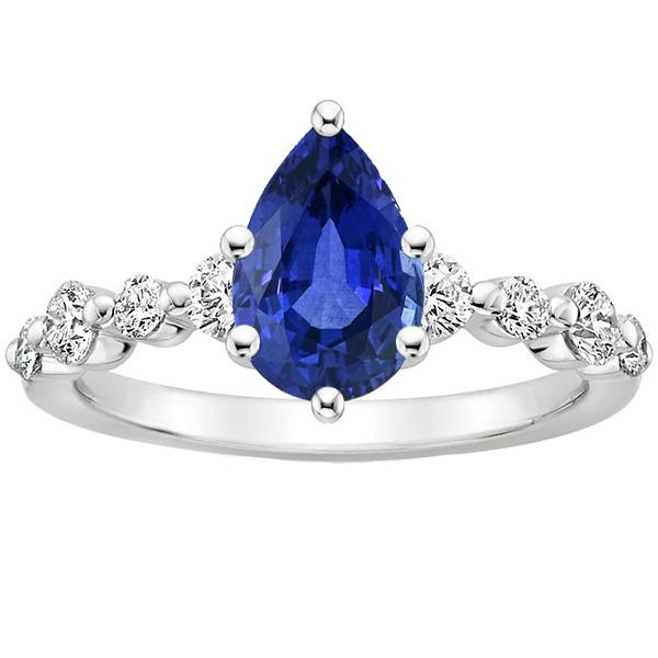 Picture of Harry Chad Enterprises 66596 4.25 CT Blue Sapphire & Round Diamond Engagement Ring with Accents&#44; Size 6.5