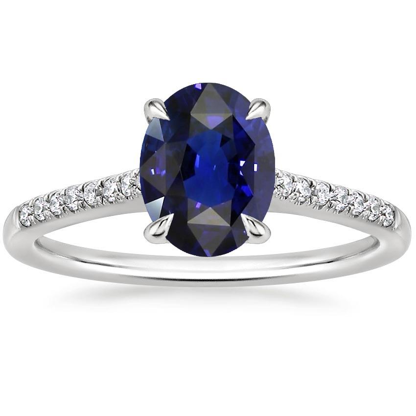 Picture of Harry Chad Enterprises 66650 3.50 CT Womens Solitaire with Accents Sri Lankan Sapphire Ring, Size 6.5