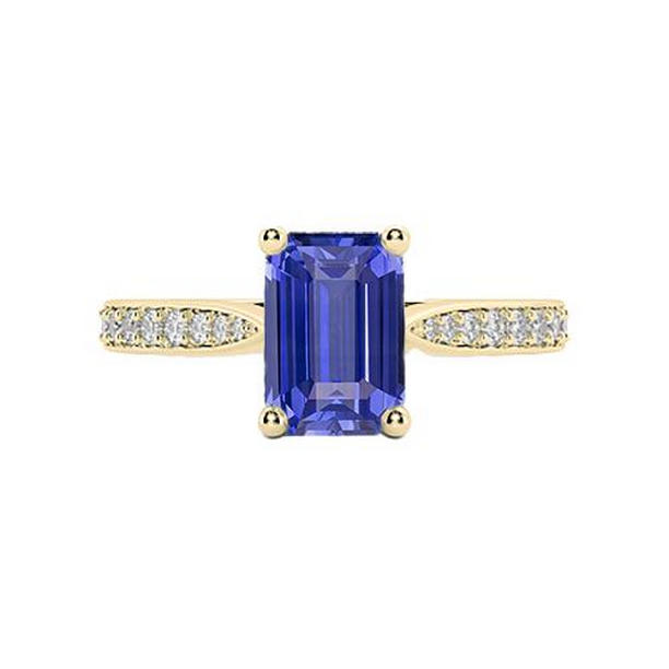 67105 3 CT Womens Gemstone Blue Accented Diamonds Sapphire Ring, Size 6.5