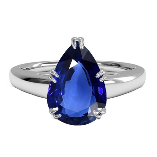 67122 3 CT Womens Solitaire Blue Sapphire Anniversary Ring, Size 6.5
