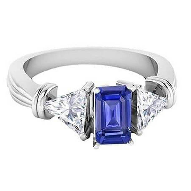 67630 1.50 CT Womens Solitaire Emerald Sri Lankan Sapphire Ring, Size 6.5