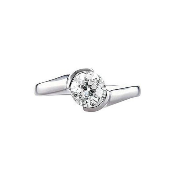 1 CT Round Twisted Style Old European Diamond Engagement Ring, Size 6.5