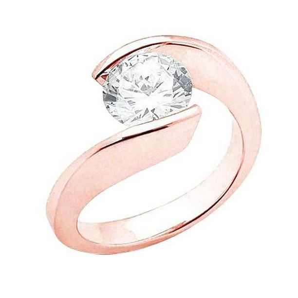 Picture of Harry Chad Enterprises 11356 2.51 CT Diamond Solitaire Engagement Ring, Rose Gold - Size 6.5