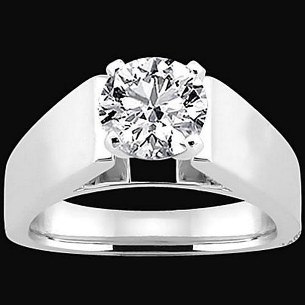 Picture of Harry Chad Enterprises 11365 2.50 CT Round Diamond Solitaire Ring&#44; 14K White Gold - Size 6.5