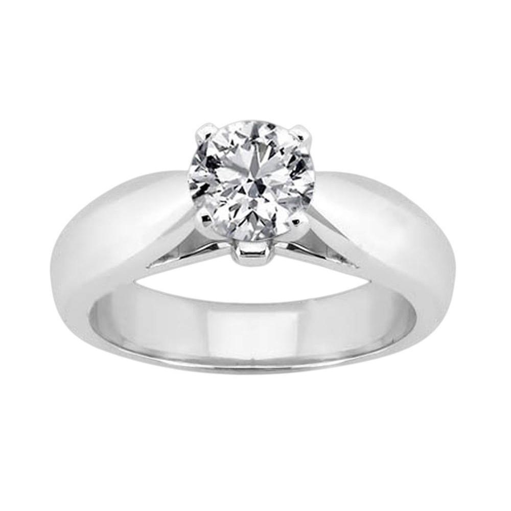 Picture of Harry Chad Enterprises 11395 2.51 CT 14K White Gold Diamond Solitaire Ring&#44; Size 6.5
