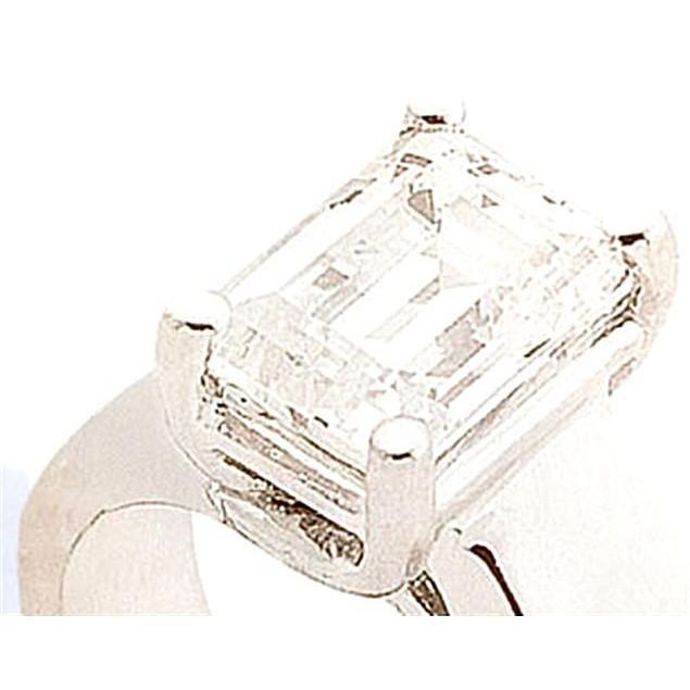 Picture of Harry Chad Enterprises 11463 0.50 CT Emerald Diamond Solitaire Ring&#44; 14K White Gold - Size 6.5