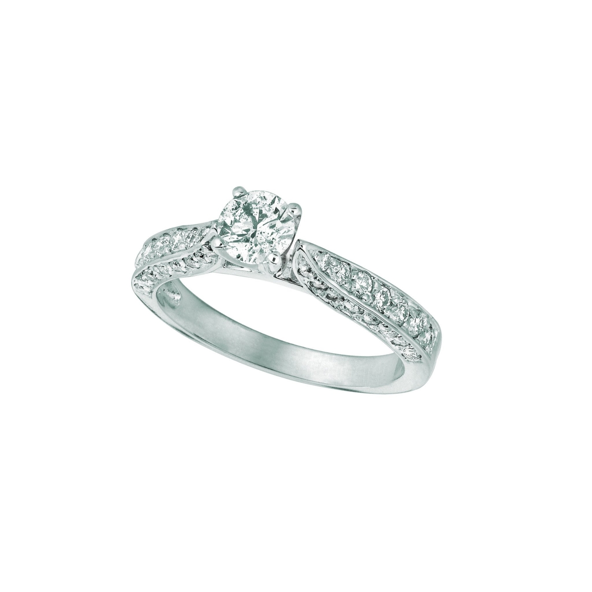 Picture of Harry Chad Enterprises 18577 1 CT Solitaire with Accents Diamond Fancy Ring, Size 6.5