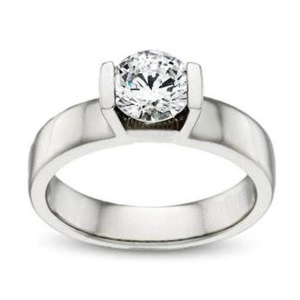 Picture of Harry Chad Enterprises 1876 1.50 CT Diamond Solitaire Engagement Ring, 14K White Gold - Size 6.5