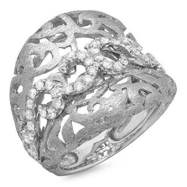 1.46 CT Diamond Engagement Anniversary Fancy Ring, 14K White Gold - Size 6.5